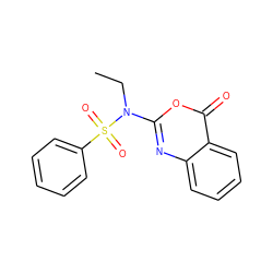 CCN(c1nc2ccccc2c(=O)o1)S(=O)(=O)c1ccccc1 ZINC000027886129