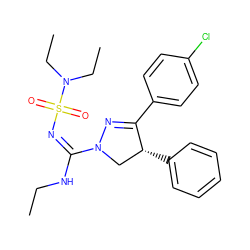 CCN/C(=N/S(=O)(=O)N(CC)CC)N1C[C@@H](c2ccccc2)C(c2ccc(Cl)cc2)=N1 ZINC000028526753