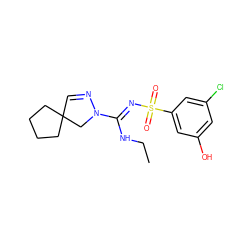 CCN/C(=N\S(=O)(=O)c1cc(O)cc(Cl)c1)N1CC2(C=N1)CCCC2 ZINC000141803613