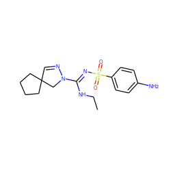 CCN/C(=N\S(=O)(=O)c1ccc(N)cc1)N1CC2(C=N1)CCCC2 ZINC000043207932