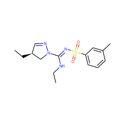 CCN/C(=N\S(=O)(=O)c1cccc(C)c1)N1C[C@@H](CC)C=N1 ZINC000072124447