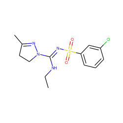 CCN/C(=N\S(=O)(=O)c1cccc(Cl)c1)N1CCC(C)=N1 ZINC000072123373