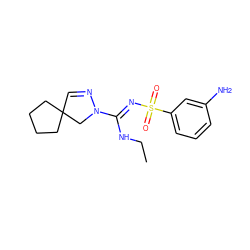 CCN/C(=N\S(=O)(=O)c1cccc(N)c1)N1CC2(C=N1)CCCC2 ZINC000143055036