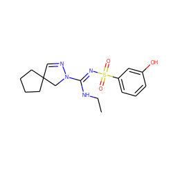 CCN/C(=N\S(=O)(=O)c1cccc(O)c1)N1CC2(C=N1)CCCC2 ZINC000143056441