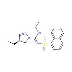 CCN/C(=N\S(=O)(=O)c1cccc2ccccc12)N1C[C@@H](CC)C=N1 ZINC000072122868