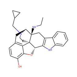 CCN[C@@]12Cc3c([nH]c4ccccc34)[C@@H]3Oc4c(O)ccc5c4[C@]31CCN(CC1CC1)[C@H]2C5 ZINC000028009277