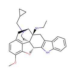 CCN[C@@]12Cc3c([nH]c4ccccc34)[C@@H]3Oc4c(OC)ccc5c4[C@]31CCN(CC1CC1)[C@H]2C5 ZINC000028012144