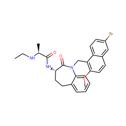 CCN[C@@H](C)C(=O)N[C@H]1CCc2ccccc2N(Cc2c(OC)ccc3cc(Br)ccc23)C1=O ZINC000096285029