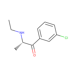 CCN[C@@H](C)C(=O)c1cccc(Cl)c1 ZINC000169332711