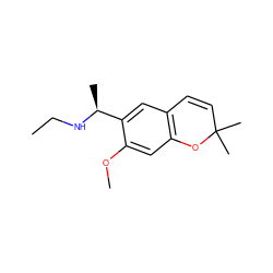 CCN[C@@H](C)c1cc2c(cc1OC)OC(C)(C)C=C2 ZINC000096932075