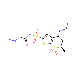 CCN[C@@H]1C[C@@H](C)S(=O)(=O)c2sc(S(=O)(=O)NC(=O)CNC)cc21 ZINC000027199181