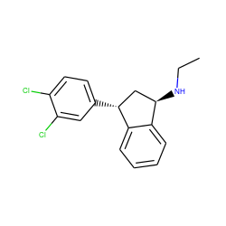 CCN[C@@H]1C[C@@H](c2ccc(Cl)c(Cl)c2)c2ccccc21 ZINC000013835783