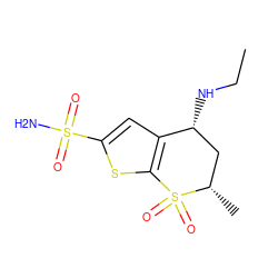 CCN[C@@H]1C[C@H](C)S(=O)(=O)c2sc(S(N)(=O)=O)cc21 ZINC000001530622