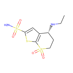 CCN[C@@H]1CCS(=O)(=O)c2sc(S(N)(=O)=O)cc21 ZINC000026503891