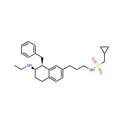 CCN[C@@H]1CCc2ccc(CCCNS(=O)(=O)CC3CC3)cc2[C@@H]1Cc1ccccc1 ZINC000088260961