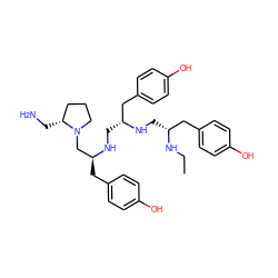 CCN[C@H](CN[C@H](CN[C@@H](Cc1ccc(O)cc1)CN1CCC[C@H]1CN)Cc1ccc(O)cc1)Cc1ccc(O)cc1 ZINC000036216302