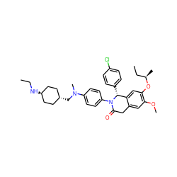 CCN[C@H]1CC[C@H](CN(C)c2ccc(N3C(=O)Cc4cc(OC)c(O[C@H](C)CC)cc4[C@H]3c3ccc(Cl)cc3)cc2)CC1 ZINC000261142147