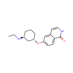 CCN[C@H]1CCC[C@H](Oc2ccc3c(=O)[nH]ccc3c2)C1 ZINC000066079692