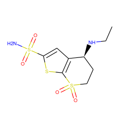 CCN[C@H]1CCS(=O)(=O)c2sc(S(N)(=O)=O)cc21 ZINC000026503895