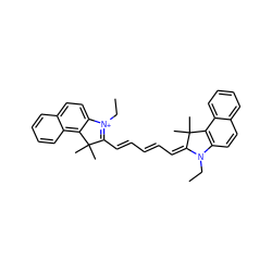 CCN1/C(=C/C=C/C=C/C2=[N+](CC)c3ccc4ccccc4c3C2(C)C)C(C)(C)c2c1ccc1ccccc21 ZINC000201168886