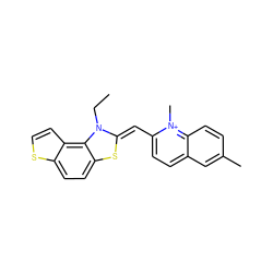 CCN1/C(=C/c2ccc3cc(C)ccc3[n+]2C)Sc2ccc3sccc3c21 ZINC000004535106