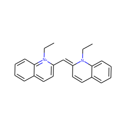 CCN1/C(=C/c2ccc3ccccc3[n+]2CC)C=Cc2ccccc21 ZINC000003877501