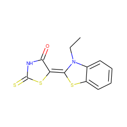 CCN1/C(=C2/SC(=S)NC2=O)Sc2ccccc21 ZINC000100199760