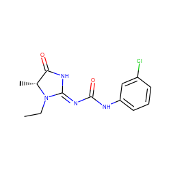 CCN1/C(=N/C(=O)Nc2cccc(Cl)c2)NC(=O)[C@H]1C ZINC000049937076