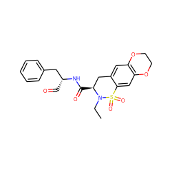 CCN1[C@@H](C(=O)N[C@H](C=O)Cc2ccccc2)Cc2cc3c(cc2S1(=O)=O)OCCO3 ZINC000000583261