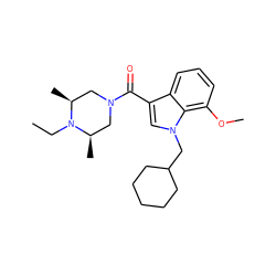 CCN1[C@@H](C)CN(C(=O)c2cn(CC3CCCCC3)c3c(OC)cccc23)C[C@H]1C ZINC000013975394