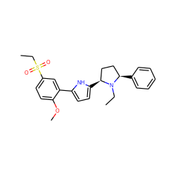 CCN1[C@H](c2ccccc2)CC[C@@H]1c1ccc(-c2cc(S(=O)(=O)CC)ccc2OC)[nH]1 ZINC000026991305