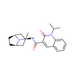 CCN1[C@H]2CC[C@@H]1C[C@H](NC(=O)c1cc3ccccc3n(C(C)C)c1=O)C2 ZINC000101790333