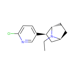 CCN1[C@H]2CC[C@H]1[C@H](c1ccc(Cl)nc1)C2 ZINC000253633347