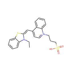 CCN1C(=Cc2cc[n+](CCCS(=O)(=O)O)c3ccccc23)Sc2ccccc21 ZINC000006089201