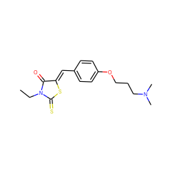 CCN1C(=O)/C(=C/c2ccc(OCCCN(C)C)cc2)SC1=S ZINC000084653098