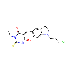 CCN1C(=O)/C(=C/c2ccc3c(c2)CCN3CCCCl)C(=O)NC1=S ZINC000002591574