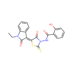 CCN1C(=O)/C(=C2\SC(=S)N(NC(=O)c3ccccc3O)C2=O)c2ccccc21 ZINC000002688368