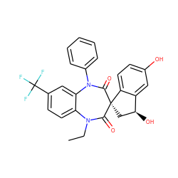 CCN1C(=O)[C@@]2(C[C@H](O)c3cc(O)ccc32)C(=O)N(c2ccccc2)c2cc(C(F)(F)F)ccc21 ZINC000096929191