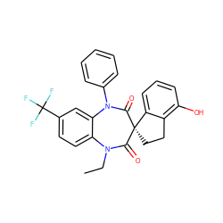 CCN1C(=O)[C@@]2(CCc3c(O)cccc32)C(=O)N(c2ccccc2)c2cc(C(F)(F)F)ccc21 ZINC000096929177