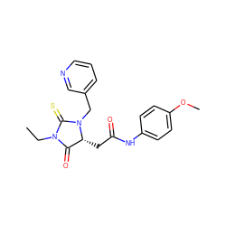 CCN1C(=O)[C@@H](CC(=O)Nc2ccc(OC)cc2)N(Cc2cccnc2)C1=S ZINC000001123735