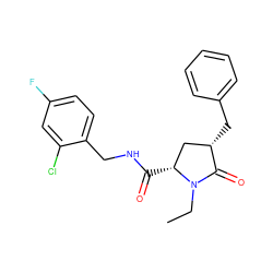 CCN1C(=O)[C@@H](Cc2ccccc2)C[C@H]1C(=O)NCc1ccc(F)cc1Cl ZINC000095565501