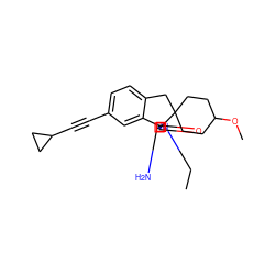 CCN1C(=O)[C@]2(N=C1N)c1cc(C#CC3CC3)ccc1CC21CCC(OC)CC1 ZINC000141588864
