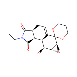 CCN1C(=O)[C@H]2CC=C3[C@@H]([C@H](O)[C@H]4O[C@@H]4C34OCCCO4)[C@H]2C1=O ZINC000102529803