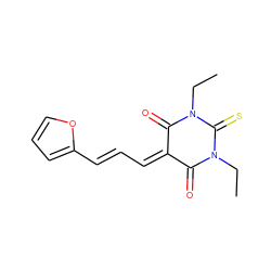 CCN1C(=O)C(=C/C=C/c2ccco2)C(=O)N(CC)C1=S ZINC000000481062