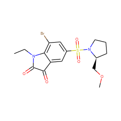 CCN1C(=O)C(=O)c2cc(S(=O)(=O)N3CCC[C@H]3COC)cc(Br)c21 ZINC000299838713