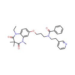 CCN1C(=O)C(C)(C)C(=O)N(C)c2cc(OCCCN(CCc3cccnc3)C(=O)c3ccccc3)ccc21 ZINC000139602088