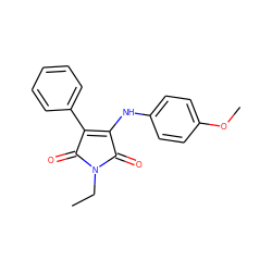 CCN1C(=O)C(Nc2ccc(OC)cc2)=C(c2ccccc2)C1=O ZINC000013671639