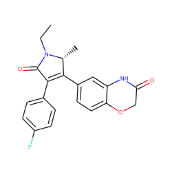 CCN1C(=O)C(c2ccc(F)cc2)=C(c2ccc3c(c2)NC(=O)CO3)[C@H]1C ZINC000096283369