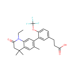 CCN1C(=O)CC(C)(C)c2cc(C)c(-c3cc(CCC(=O)O)ccc3OC(F)(F)F)cc21 ZINC000028952178