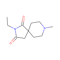 CCN1C(=O)CC2(CCN(C)CC2)C1=O ZINC000000346600